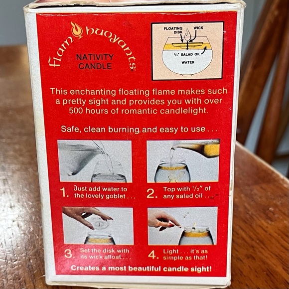 Vintage Christmas Nativity Floating Flame Candle Flambuoyants - Picture 4 of 7